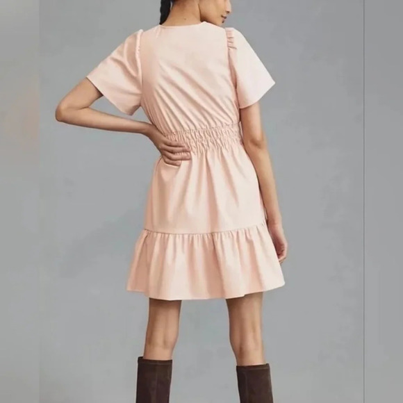 Anthropologie The Somerset Mini Dress: Faux Leather Edition Pink 33737 - Picture 2 of 13